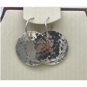 Dominique Dinouart Designs DDD Mexico Hammered Sterling Silver Drop Earrings 925